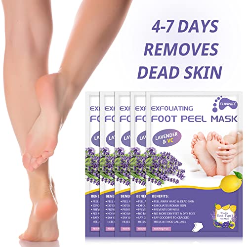 Exfoliating Foot Peeling Mask (5 Pack) - Natural Peel for Dry Skin & Calluses