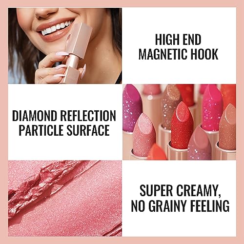 Oulac Shimmer Brown Lipstick - Diamond Sparkle High Shine
