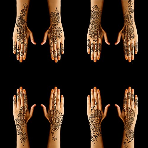 Henna Tattoo Stencil Kit - 9 Reusable Templates for Hand & Body