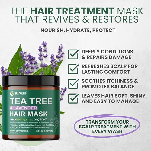 Tea Tree Hair Mask with Argan Oil & Biotin | Deep Conditioning Treatment