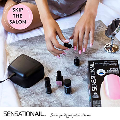 SensatioNail Gel Base and Top Coat Nail Polish Kit - For a Long-Lasting Salon Grade Manicure - 5 Piece Set Includes Gel Primer, Base & Top Coat, and Manicure Essentials - Lasts Up to 2 Weeks