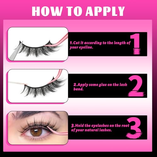 Veleasha Cat Eye Manga Lashes C Curl - 7 Pairs False Eyelashes