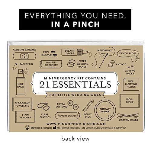 Pinch Provisions Minimergency Kit for Bridesmaids, Includes 21 Emergency Wedding Day Must-Have Essentials, Perfect Bridal Shower and Bridesmaids Proposal Gift - Champagne Glitter