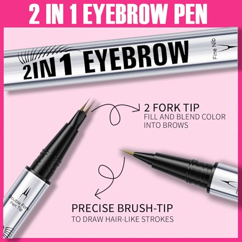 Waterproof Eyebrow Pen with Microblading Tip - Natural Brown