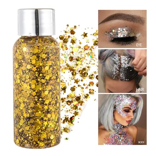 Body Glitter Gel - Chunky Mermaid Sequins, Long-Lasting