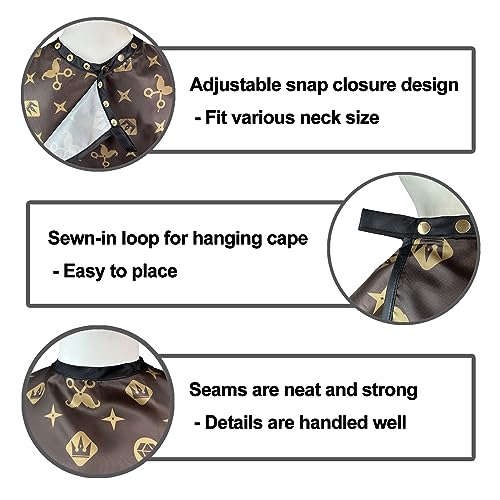 Professional Barber Cape 63"x56" with Snap Closures - Brown