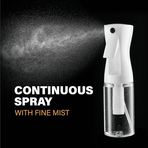 SUPER+ Continuous Spray Bottles - Ultra Fine Mist for Hair & Styling (2-Pack, 6.8oz)