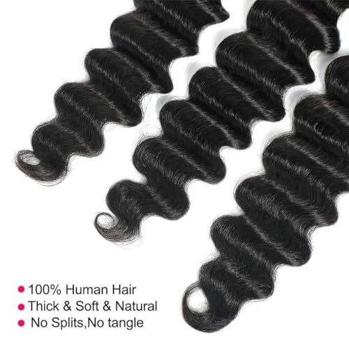 Brazilian Loose Deep Wave Hair Bundles 22 24 26 Inch
