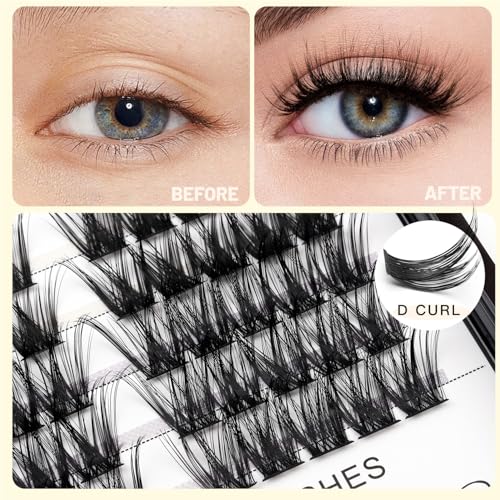 ¡æVAYATOR Lashes Mixed Kit/False Lashes Lash Bond & Seal Kit Multiple styles To Choose 8-20mm Mix D Curl/DD Curl Makeup Cluster Grafting Eyelashes Individual Extension (E#12-14-16-18mm Mixed)