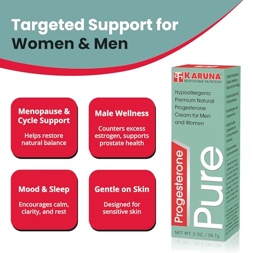 Karuna Progesterone Pure 2OZ | Hypoallergenic USP Progesterone from Wild Yam Root Extract, Organic Jojoba Oil and Aloe Leaf Extract Organic Shea Butter Vitamin E