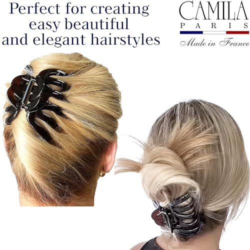 Camila Paris AD718 Octopus French Hair Clips for Women Thick Hair, Large Hair Clips for Thick Hair for Curly Wavy Long Hair, Strong No-Slip Grip Hair Claw Clip Big Hair Clips for Women. Made in France