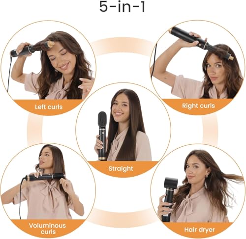 5-in-1 Hair Styler Brush Blow Dryer Set - Curl & Straighten