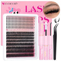 EYDEVRO Lash Clusters Kit 100D Volume Lash Clusters with Spikes Wispy Cluster Eyelash Extensions Kit Mega Volume Lash Extension Kit Spiky Individual Lashes Faux Mink Spikes Eyelash Clusters