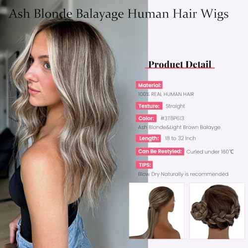 13x6 HD Lace Frontal Wigs Balayage Blonde Human Hair for Women 150% Density 24 Inch Real Hair Pre Plucked LIght Bleached Tiny Knots Highlight Lace Front Wigs Wlanut Brown Mixed 613 Blonde Wigs