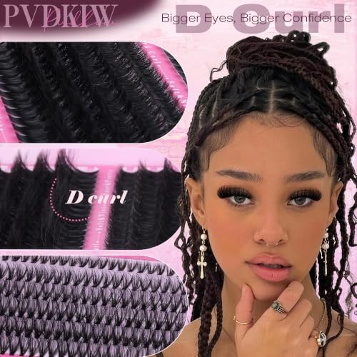 PVDKIW Fluffy Eyelash Clusters Kit - 648pcs Wispy Lashes 8-18mm