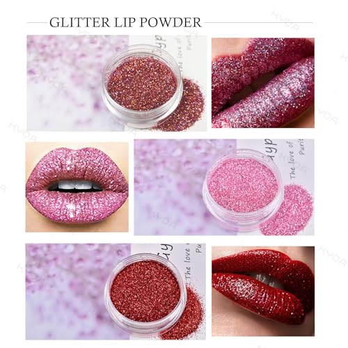 KYDA Glitter Lip Kit - 3 Diamond Metallic Colors with Primer