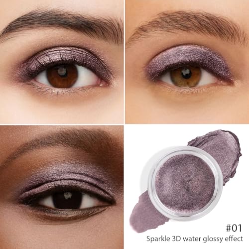 Cream Glitter Eyeshadow Palette - Dark Purple Shimmer