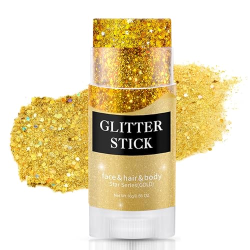 Gold Glitter Stick - Waterproof Shimmer for Face, Body & Hair