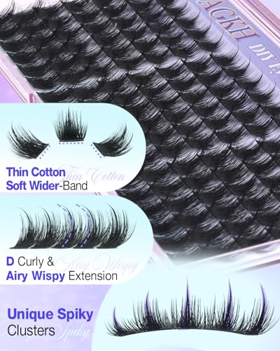 YDAGKH K - Spiky Manga Lash Clusters 10-16mm D-Curl | False Eyelashes, DIY Anime Doll/Baddie Look