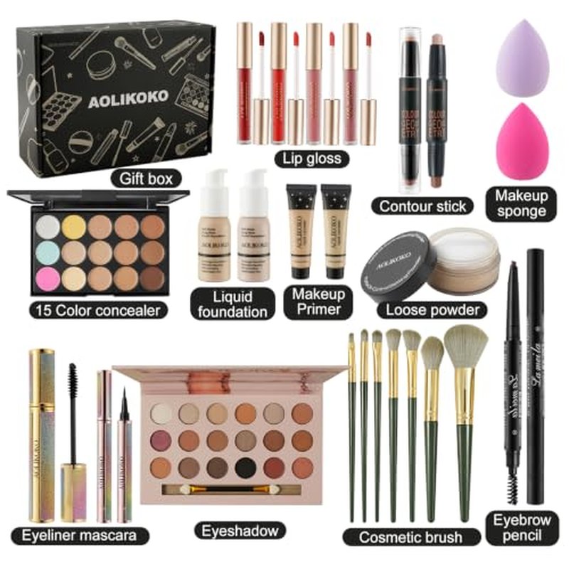 All-in-One Makeup Set for Women - 18 Color Palette & Brushes