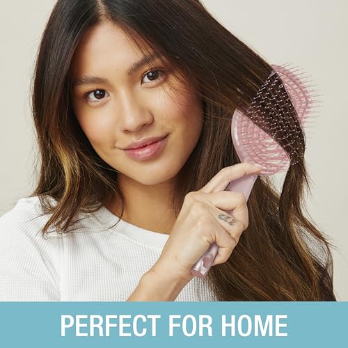 Conair Scalp Care Detangling hairbrush 2pk - Travel Hair Brush Set - Scalp Massager - hairbrushes for women & men - detangler for all lengths - use wet or dry - Blush Pink