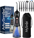 MySmile LP221 Cordless Water Flosser with UVC Light & OLED Display - Midnight Black