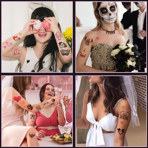 192 Piece Bride or Die Temporary Tattoos - 16 Sheet Bachelorette Party Favors