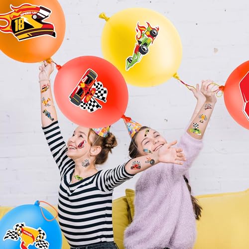 72-Piece Race Car Party Favors Pack | 24 Balloons & 48 Tattoos