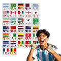 32 Country Flag Temporary Tattoos - Waterproof Patriotic Face & Body Stickers
