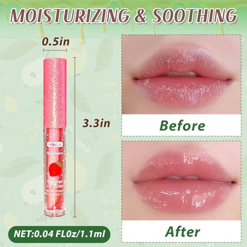 9-Pack Flavored Lip Gloss Set with Vitamin E & Natural Oils