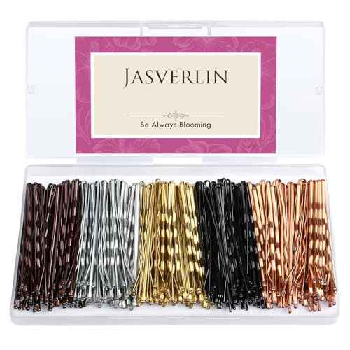 2" 250 Pcs Bobby Pins Black Brown Blonde Silver Kit Set, Hair Pins for Buns Decorative Bulk Curved Secure Hold Updo Hair Styling Accessories Women Girls (5cm)