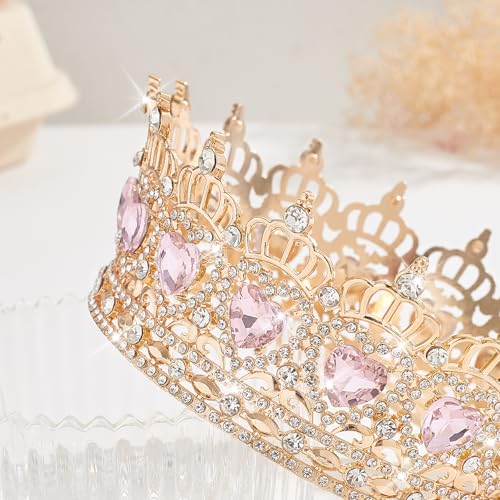 Queen Crown Wedding Rhinestone Heart Tiara for Bridal & Party Hair Accessories