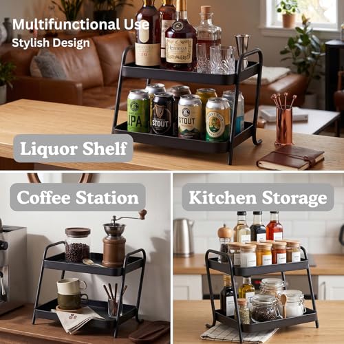 NobleForm 2-Tier Liquor Bottle Display Shelf