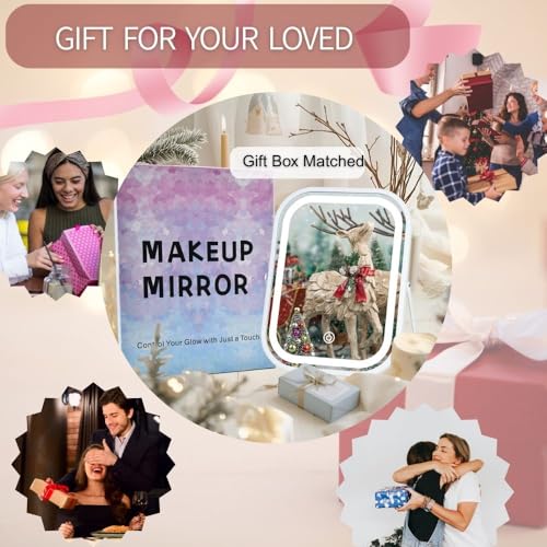 Vanity Mirror with Lights - 6x8 Rechargeable Makeup Mirror
