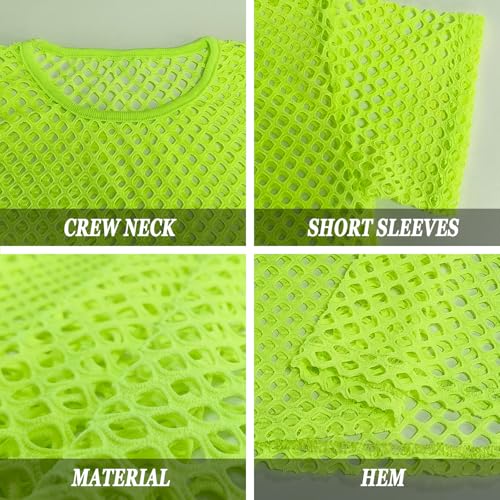 Neon Fishnet Crop Top | Girls' Sheer Mesh Hip Hop Dance Shirt