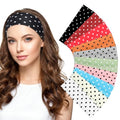 10 Pcs Polka Dot Headbands for Women - Comfortable Elastic Hairbands