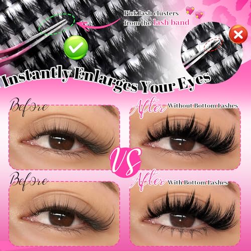 MilyBest Manga Lash Clusters Kit - Spiky Wispy Eyelash Extensions 10-18mm