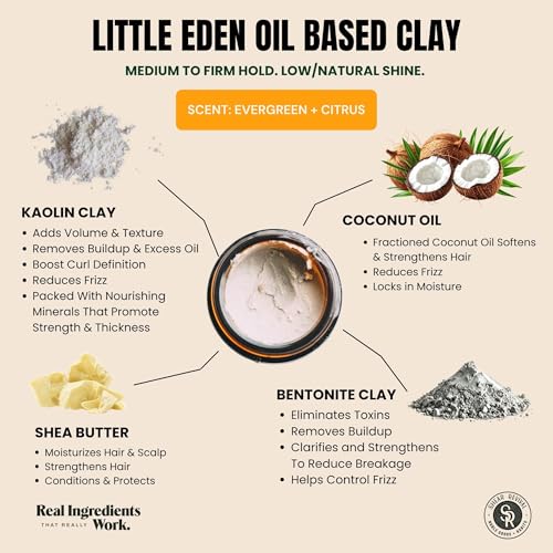 Shear Revival Little Eden Oil Based Clay - Medium Hold, Natural Finish