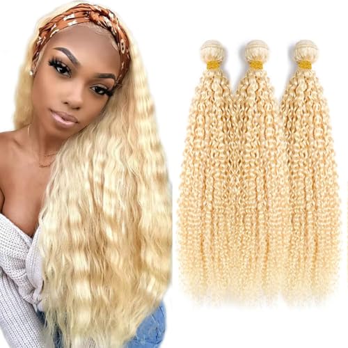 Freiuoke 613 Blonde Kinky Curly Hair Bundles - 300g, 20-24 Inch