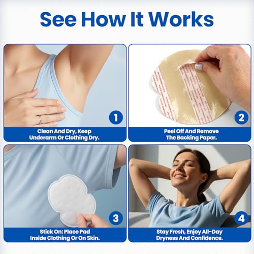Disposable Underarm Sweat Pads for Men & Women - All-Day Protection