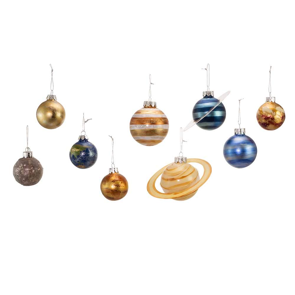 Kurt Adler 50-70MM Noble Gems Planet Solar System 9-Piece Set