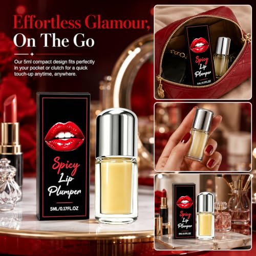 Spicy Lip Plumper Oil - Moisturizing Fuller Lips (2-Pack)