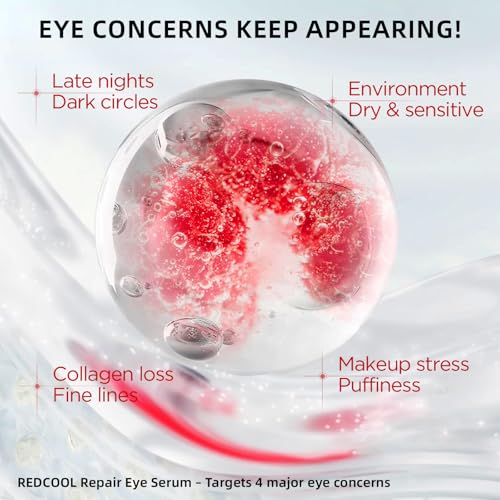 Caffeine & Retinol Under Eye Serum ? Dermatologist-Tested, Fast Absorbing, Correction for Puffy Eye Bags Fine Lines Dark Circles Wrinkles While Providing Moisturizing Care 0.7 Oz