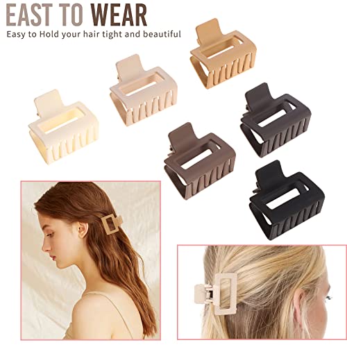 Alemaky 12-Pack Square Claw Clips, Large & Small Non-slip Hair Clips