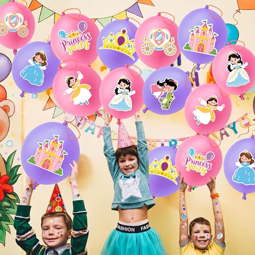 Princess Party Favors Set - 72 Pieces with Punch Balloons & Tattoos
