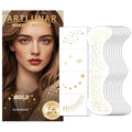 12Pc Gold Glitter Face Stickers - Waterproof Makeup Patches
