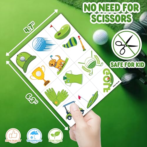 Golf Party Favors 72 Piece Set - Tattoos & Punch Balloons
