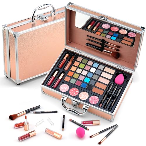 Color Nymph All-in-One Makeup Kit with Mirror - Gold Cosmetic Set