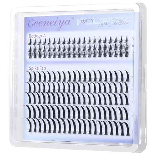 Geeneiya Spikes Lash Clusters and Bottom Lashes Wispy Eyelash Clusters D Cluster Eyelash Extensions Spike Individual Eyelashes (5-6-7mm, 11-13-15-17-19mm)