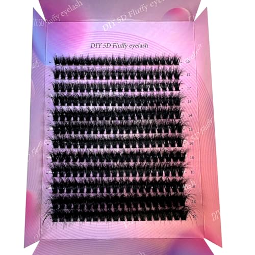 HBZGTLAD 280 Bundles 50D/60D/80D/100D/110D/150D Mink Eyelashes 0.05mm/0.07mm Thin Eyelash extension 3D Russia Volume Individual Eyelash Cluster Makeup (100D CC Curl-0.07mm10mm-20mmMIX)